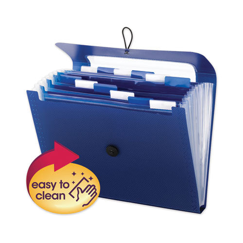 Step Index Organizer, 12 Sections, Cord/Hook Closure, 1/6-Cut Tabs, Letter Size, Navy-(SMD70902)