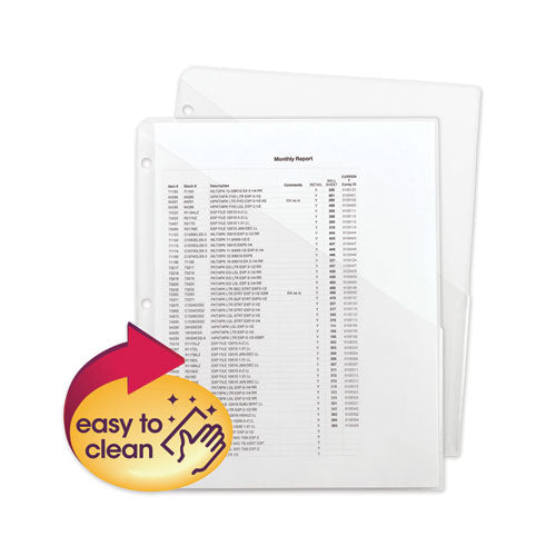 Organized Up Poly Slash Jackets, 2-Sections, Letter Size, Clear, 5/Pack-(SMD89506)