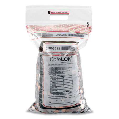 Coin Bag, Plastic 12.5 x 25, Clear, 50/Pack-(CNK585100)