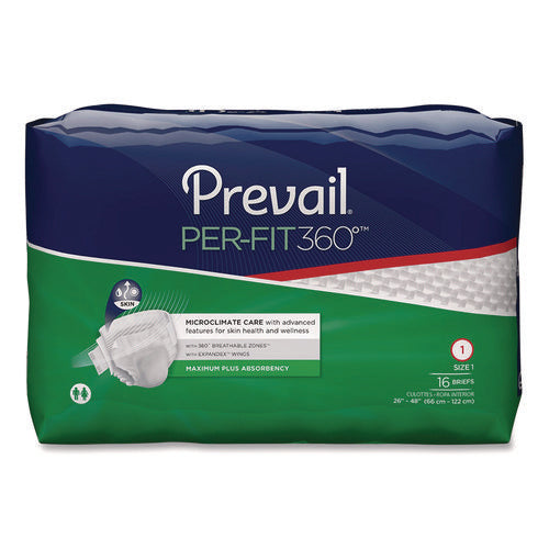 Per-Fit360 Degree Briefs, Maximum Plus Absorbency, Size 1, 26" to 48" Waist, 96/Carton-(PVLPFNG012)