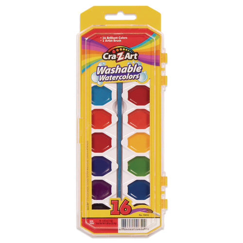 Washable Watercolors, 16 Assorted Colors, Palette Tray-(CZA1065236)