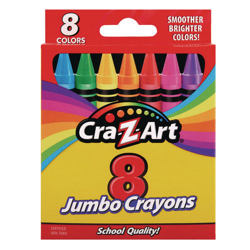 Jumbo Crayons, 8 Assorted Colors, 8/Pack-(CZA10203WM48)