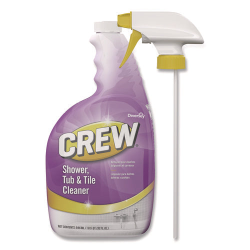 Crew Shower, Tub and Tile Cleaner, Liquid, 32 oz, 4/Carton-(DVOCBD540281)