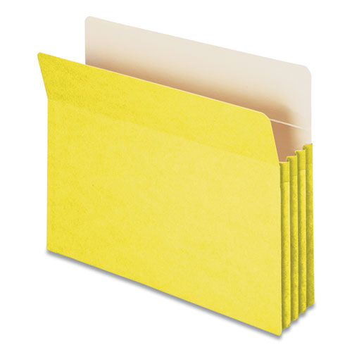 Colored File Pockets, 3.5" Expansion, Letter Size, Yellow-(SMD73233)