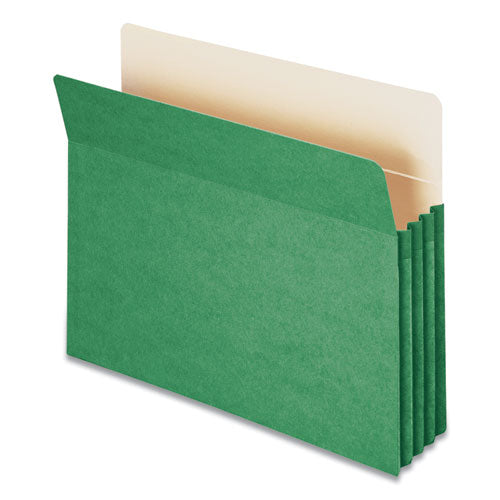 Colored File Pockets, 3.5" Expansion, Letter Size, Green-(SMD73226)