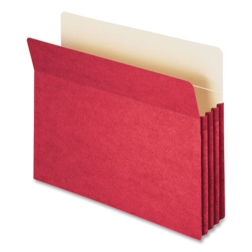 Colored File Pockets, 3.5" Expansion, Letter Size, Red-(SMD73231)