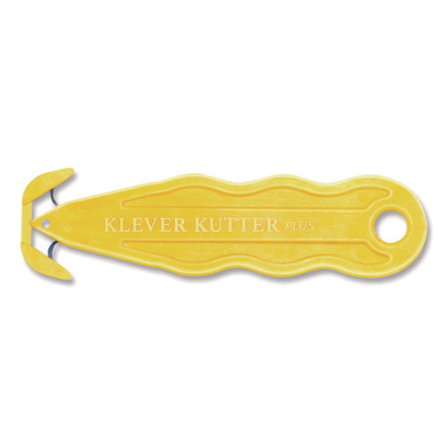 Kurve Blade Plus Safety Cutter, 5.75" Plastic Handle, Yellow, 10/Box-(KLVPLS100Y)