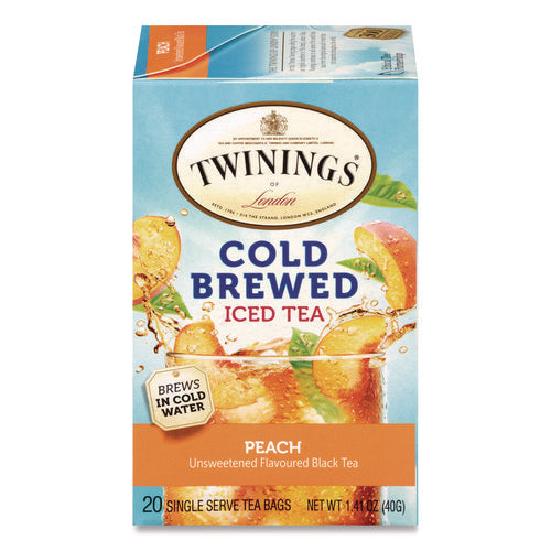Cold Brew Iced Tea Bags, Peach, 0.07 oz Tea Bag, 20/Box-(TWG51816)