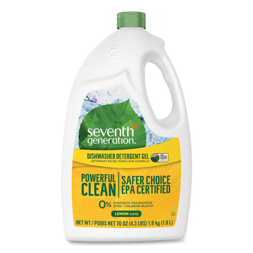 Natural Automatic Dishwasher Gel, Lemon, Jumbo 70 oz Bottle, 6/CT-(SEV22831CT)