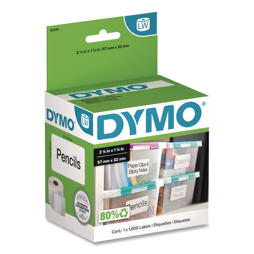 LabelWriter Address Labels, 1.25 x 2.25, White, 1,000 Labels/Roll-(DYM30334)