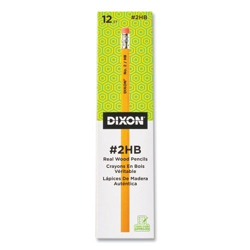No. 2 Pencil, HB (#2), Black Lead, Yellow Barrel, Dozen-(DIXX14402X)