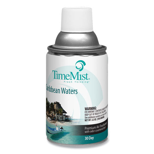 Premium Metered Air Freshener Refill, Caribbean Waters, 6.6 oz Aerosol Spray 12/Carton-(TMS1042756)
