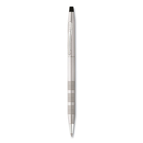 Classic Century Twist-Action Ballpoint Pen, Retractable, Medium 1 mm, Black Ink, Satin Chrome Barrel-(CROAT008214)