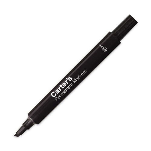 Large Desk Style Permanent Marker, Broad Chisel Tip, Black, Dozen-(AVE27178)