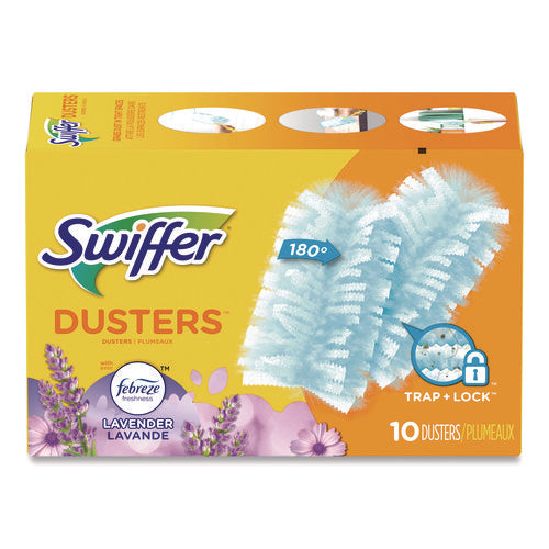 Refill Dusters, DustLock Fiber, Light Blue, Lavender Vanilla Scent,10/Box,4 Boxes/Carton-(PGC21461CT)