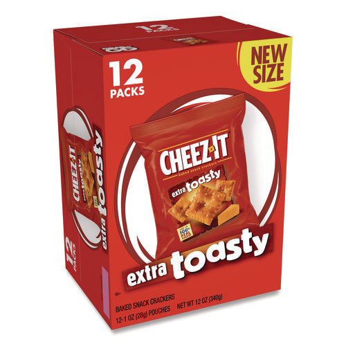 Baked Snack Crackers, Extra Toasty Crackers, 1 oz Bag, 12/Box-(KEBKEE11716)