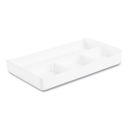 The Get-It-Together Drawer Organizer, Four Compartments, 13.5 x 7.75 x 2, Polystyrene Plastic, White-(PPJ105085)