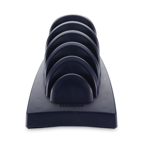 InSight Priority Puck Five-Slot Desktop Copyholder, Plastic, Blue-(KMW62061)