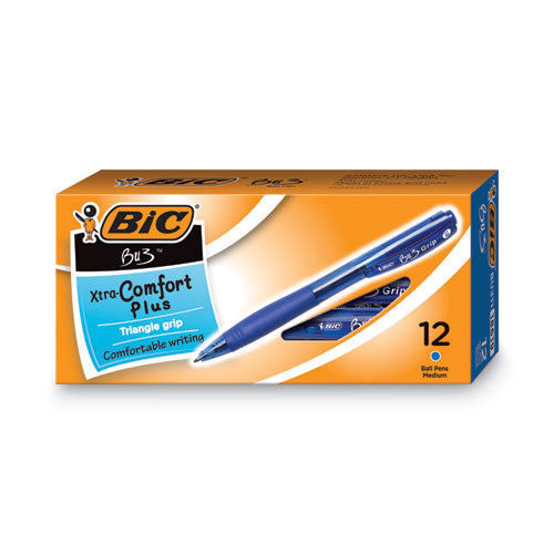 BU3 Ballpoint Pen, Retractable, Bold 1 mm, Blue Ink, Blue Barrel, Dozen-(BICBU311BE)