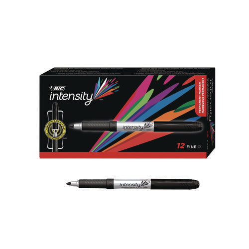 Intensity Fine Tip Permanent Marker, Fine Bullet Tip, Tuxedo Black, Dozen-(BICGPM11BK)