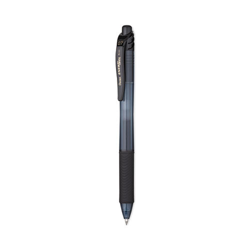 EnerGel-X Gel Pen, Retractable, Medium 0.7 mm, Black Ink, Black Barrel, Dozen-(PENBL107A)