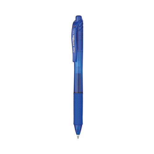 EnerGel-X Gel Pen, Retractable, Medium 0.7 mm, Blue Ink, Blue Barrel, Dozen-(PENBL107C)
