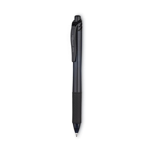 EnerGel-X Gel Pen, Retractable, Bold 1 mm, Black Ink, Smoke Barrel, Dozen-(PENBL110A)