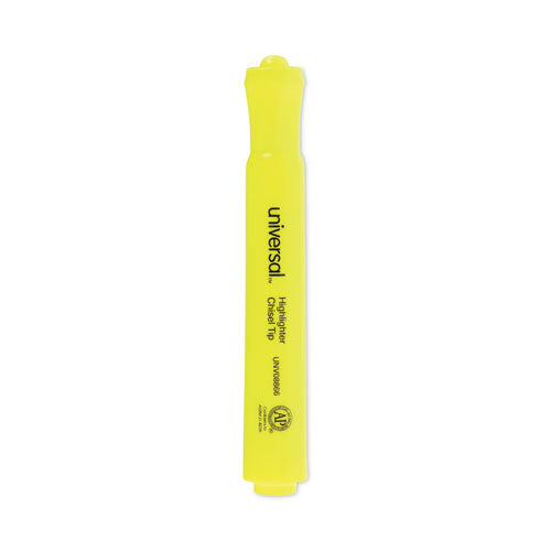 Desk Highlighter Value Pack, Fluorescent Yellow Ink, Chisel Tip, Yellow Barrel, 36/Pack-(UNV08866)