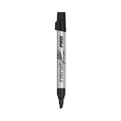 Intensity Metal Pro Permanent Marker, Broad Pro Chisel Tip, Black, Dozen-(BICPMIT11BK)
