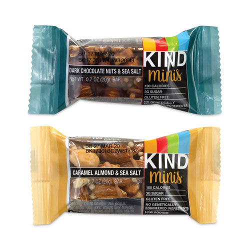 Minis, Dark Chocolate Nuts Sea Salt/Caramel Almond Nuts Sea Salt, 0.7 oz Bar, 32 Bars/Box, Ships in 1-3 Business Days-(GRR22000799)