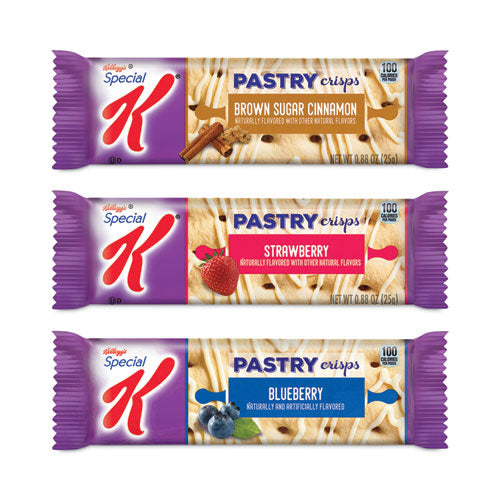 Special K Pastry Crisps, Blueberry/Brown Sugar Cinnamon/Strawberry, 0.88 oz, 30 Pouches/Box, Ships in 1-3 Business Days-(GRR22001007)