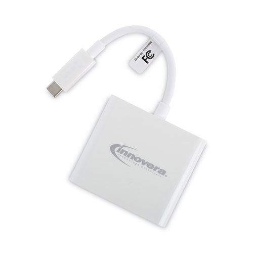 USB Type-C HDMI Multiport Adapter, HDMI/USB-C/USB 3.0, 0.65 ft, White-(IVR50000)