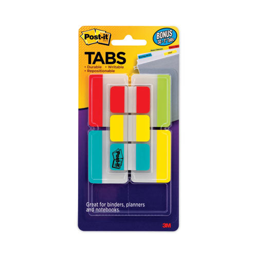 Plain Solid Color Tabs Value Pack, (66) 1/5-Cut 1" Wide, (48) 1/3-Cut 2" Wide, Assorted Colors and Sizes, 114/Pack-(MMM686VAD2)