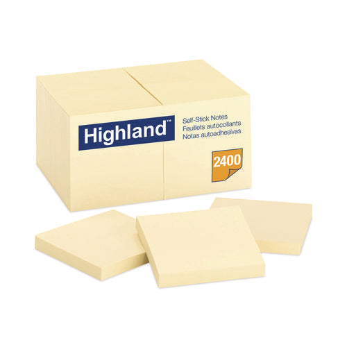 Self-Stick Notes, 3" x 3", Yellow, 100 Sheets/Pad, 24 Pads/Pack-(MMM654924PK)