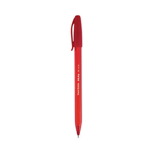 InkJoy 100 Ballpoint Pen, Stick, Medium 1 mm, Red Ink, Red Barrel, Dozen-(PAP1951255)