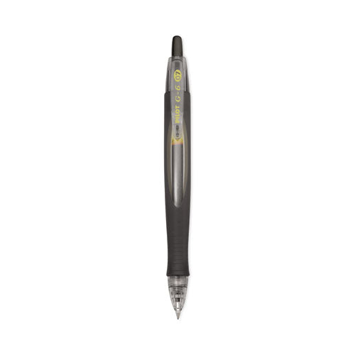 G6 Gel Pen, Retractable, Fine 0.7 mm, Black Ink, Black Barrel-(PIL31401)