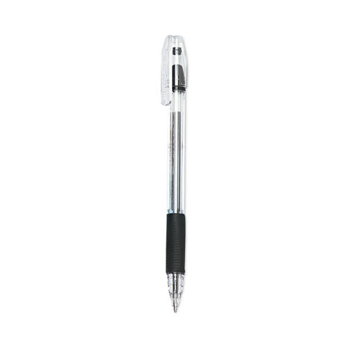 EasyTouch Ballpoint Pen, Stick, Medium 1 mm, Black Ink, Clear Barrel, Dozen-(PIL32010)