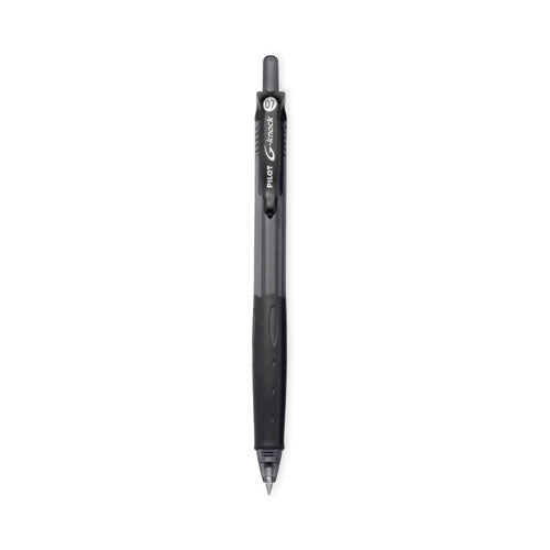 G-Knock BeGreen Gel Pen, Retractable, Fine 0.7 mm, Black Ink, Black Barrel, Dozen-(PIL31506)