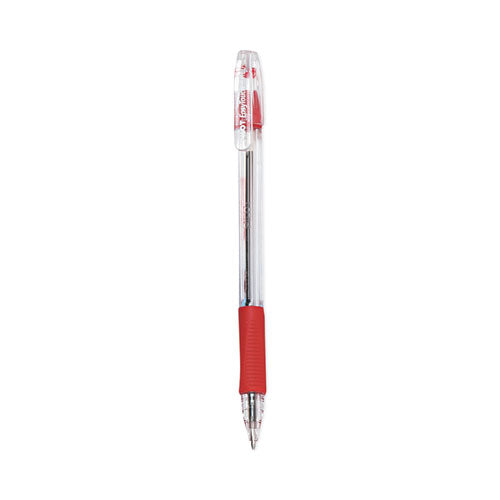 EasyTouch Ballpoint Pen, Stick, Medium 1 mm, Red Ink, Clear Barrel, Dozen-(PIL32012)