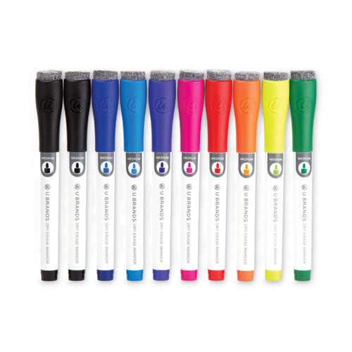 Medium Point Dry Erase Markers, Medium Chisel Tip, Assorted Colors, 10/Pack-(UBR504U0624)