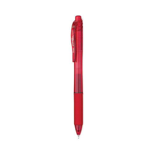 EnerGel-X Gel Pen, Retractable, Fine 0.5 mm Needle Tip, Red Ink, Red Barrel, Dozen-(PENBLN105B)