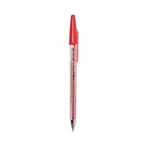 Better Ballpoint Pen, Stick, Fine 0.7 mm, Red Ink, Translucent Red Barrel, Dozen-(PIL37011)