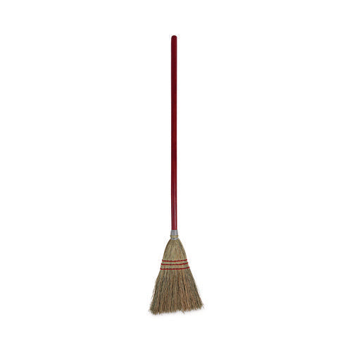 Corn Fiber Lobby/Toy Broom, Corn Fiber Bristles, 39" Overall Length, Red, 12/Carton-(BWK951TCT)