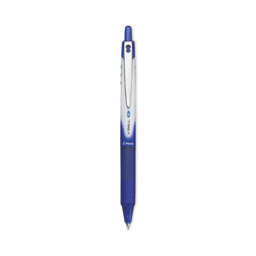 VBall RT Liquid Ink Roller Ball Pen, Retractable, Extra-Fine 0.5 mm, Blue Ink, Blue/White Barrel-(PIL26107)
