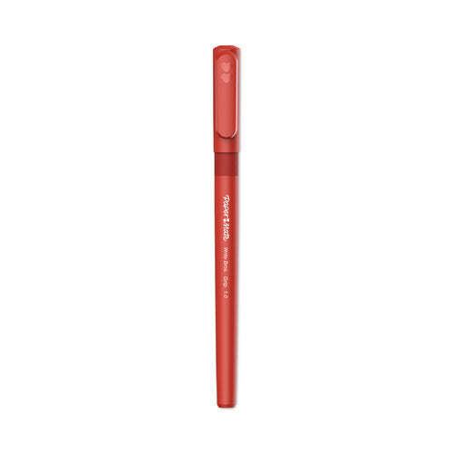Write Bros. Grip Ballpoint Pen, Stick, Medium 1 mm, Red Ink, Red Barrel, Dozen-(PAP2124505)