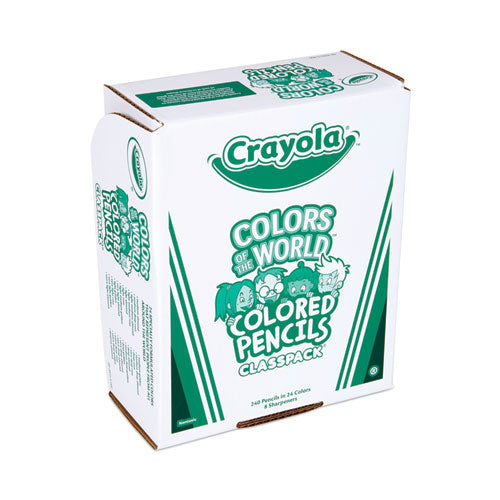 Colors of the World Colored Pencils Classpack Set, Assorted Lead/Barrel Colors, 240/Pack-(CYO682023)