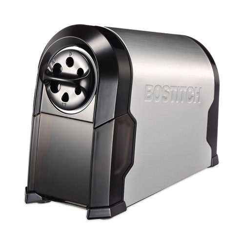 Super Pro Glow Commercial Electric Pencil Sharpener, AC-Powered, 6.13 x 10.63 x 9, Black/Silver-(BOSEPS14HC)