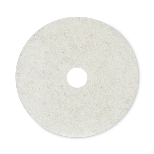 Natural Burnishing Floor Pads, 20" Diameter, White, 5/Carton-(BWK4020NAT)