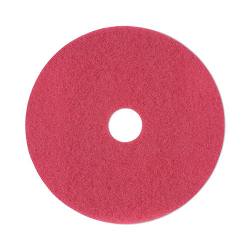 Buffing Floor Pads, 19" Diameter, Red, 5/Carton-(BWK4019RED)