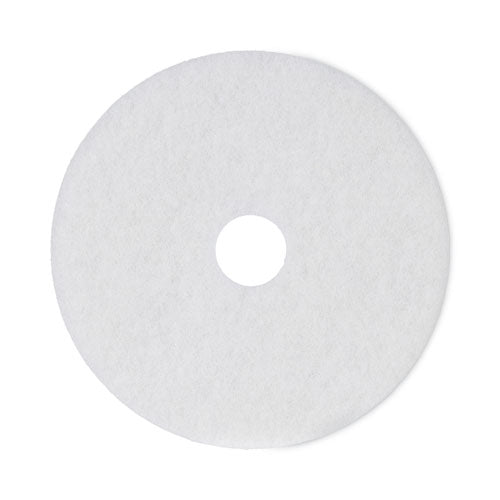 Polishing Floor Pads, 18" Diameter, White, 5/Carton-(BWK4018WHI)